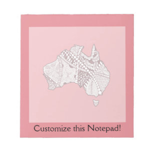 Bloc De Notas Australia Mapa de arte de Doodle