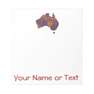 Bloc De Notas Australia Mapa de Doodle Naranja Purple