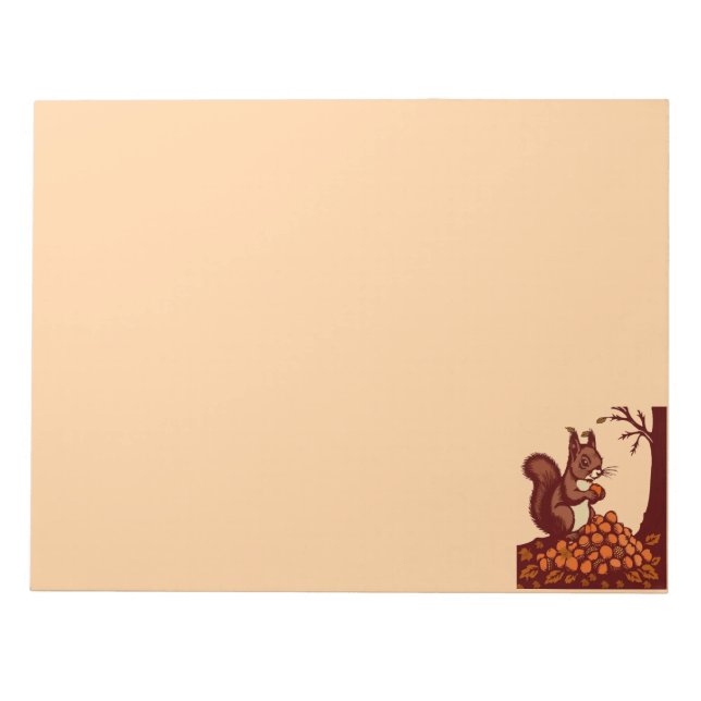 Bloc De Notas 🐿️ Autumn Squirrel Notepad - Desk Organize📝 (Frente)