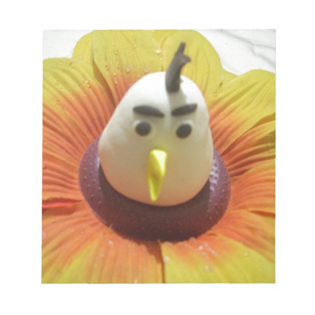 Bloc De Notas Ave esculpida en la imagen de arte de girasol (Frente)