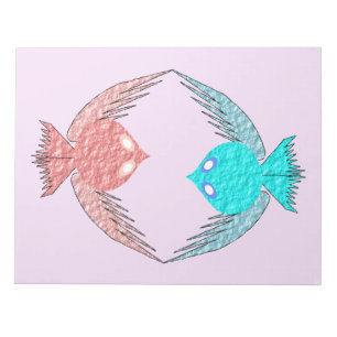 Bloc De Notas Aves amorosas rosas y azules