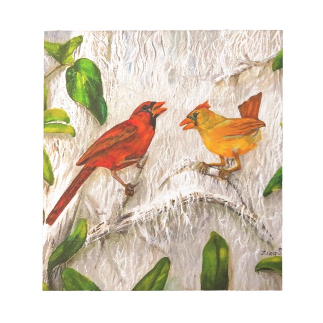 Bloc De Notas Aves cardinales encantadoras (Frente)