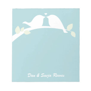 Bloc De Notas Aves de Amor Blanco