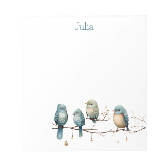 Bloc De Notas Aves extravagantes en ramas Elegancia intemporal (Frente)