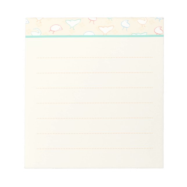 Bloc De Notas Aves Silenciosas Llenos Notepad (Frente)
