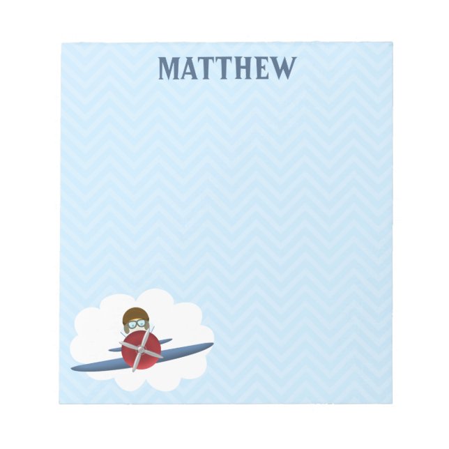 Bloc De Notas Aviador y su avión (Frente)