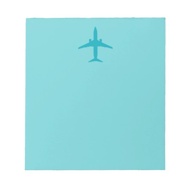 Bloc De Notas Avión gráfico en Aqua Blue (Frente)