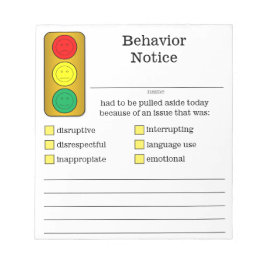 Bloc De Notas Aviso de conducta de estudiantes livianos