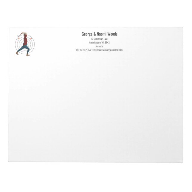 Bloc De Notas Ax Throwing (Frente)