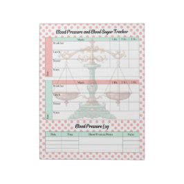 Bloc De Notas Azúcar y presión sanguínea de vintage Healthcare