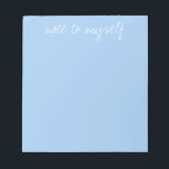 Bloc De Notas Azul bebé personalizado<br><div class="desc">Personalice el texto,  agregue sus iniciales,  suprímalo. Texto blanco en un fondo azul bebé.</div>