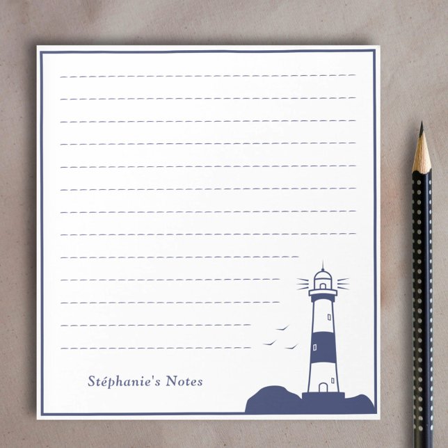 Bloc De Notas Azul de la Marina de Faro (Lighthouse Navy Blue Notepad)
