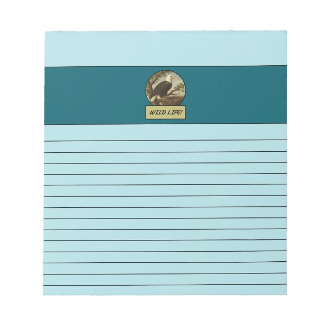 Bloc de notas azul en polvo de águila calva (Frente)