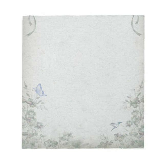 Bloc De Notas Azul floral vintage (Frente)