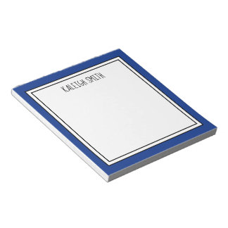 Bloc De Notas Azul Real Blanco Editable Color Personalizado