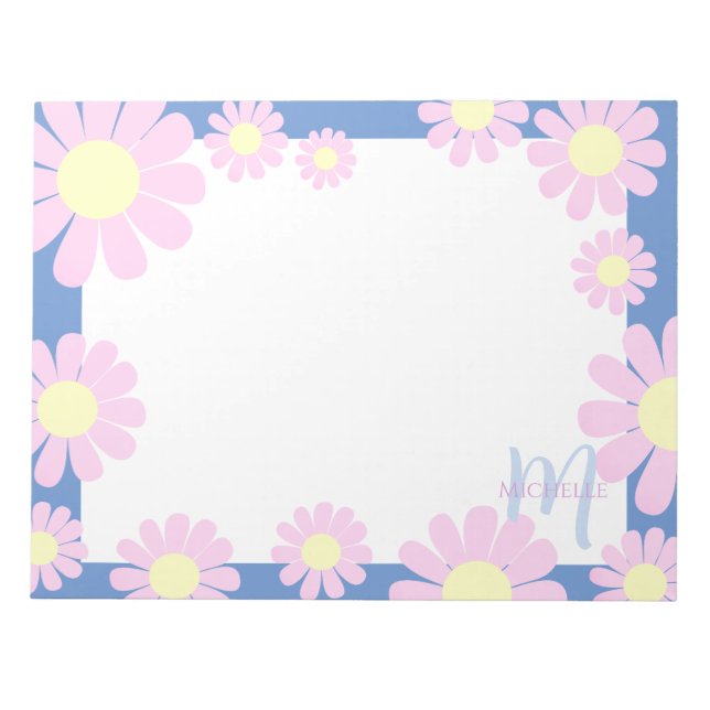 Bloc De Notas Azul rosado margarita (Frente)