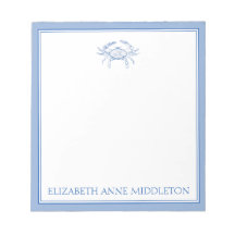 Azul y Blanco Costero Preppy Cangrejo Personalizad