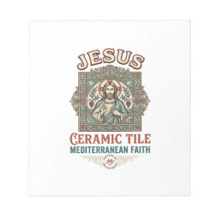 Bloc De Notas Azulejo de cerámica Jesús Fe mediterránea Arte de 