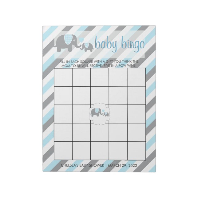 Bloc De Notas Azulejos grises y azules | Bingo (Lado Izquierdo)