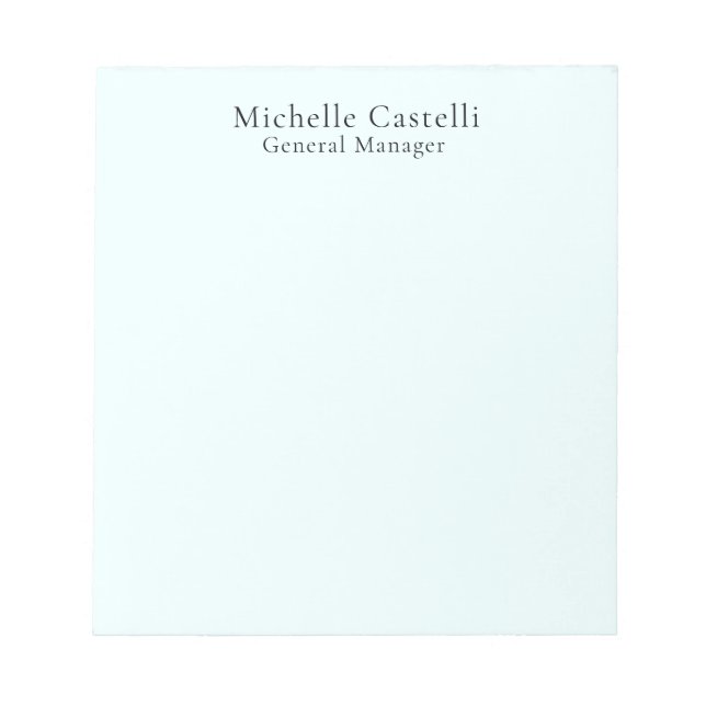 Bloc De Notas Azure Blue Professional Unique Classical Simple (Frente)