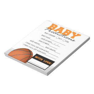 Bloc De Notas Baby Predictions Basketball Baby Shower Answer