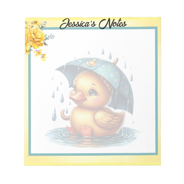Bloc De Notas Baby Shower Cute Rubber Duck (Frente)