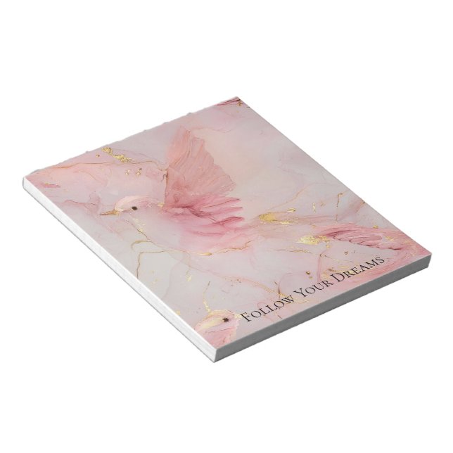 Bloc De Notas Baby Shower Gold Rubor Pink Birds (Lado Derecho)