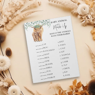 Bloc De Notas Baby Shower Vaca de las Tierras Altas Coinciden co