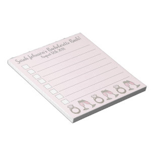 Bloc De Notas Bachelorette Party Bridal Shower Pink Champagne