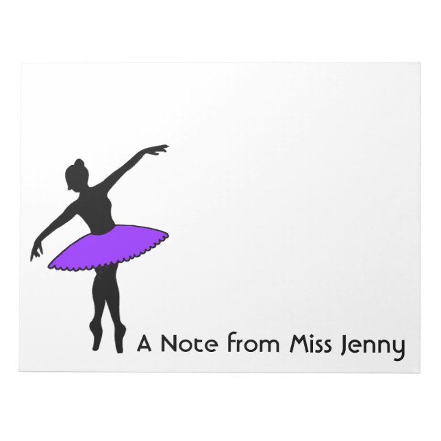 Bloc De Notas Bailarín de bailes de ballet Ballerina Personaliza (Frente)
