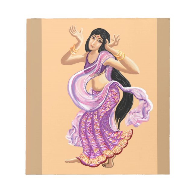 Bloc De Notas Bailarina de sari de Bollywood (Frente)