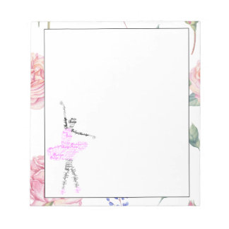 Bloc De Notas Bailarina personalizada Madelyn | Borde de acuarel