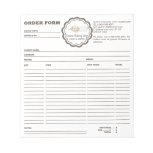 Bloc De Notas Bakery Whisk Order Form simple
