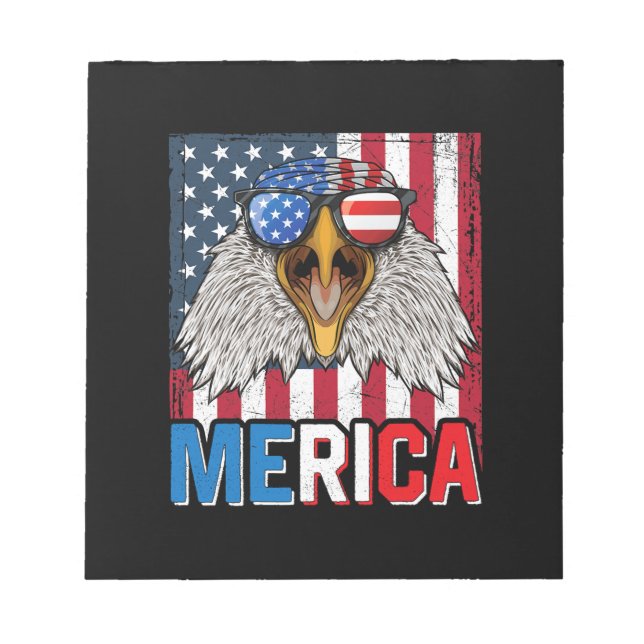 Bloc De Notas Bald Eagle Merica 4 de Julio (Frente)