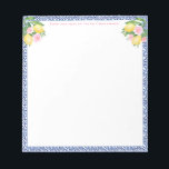 Bloc De Notas Baldosas azules de bonito Capri Lemons | Del Escri<br><div class="desc">Un diseño de tablillas muy bonito y decorativo para coincidir con mis populares limones / azulejos rosa / azul novia y la invitación a la ducha de bebé.</div>