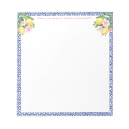 Bloc De Notas Baldosas azules de bonito Capri Lemons | Del Escri