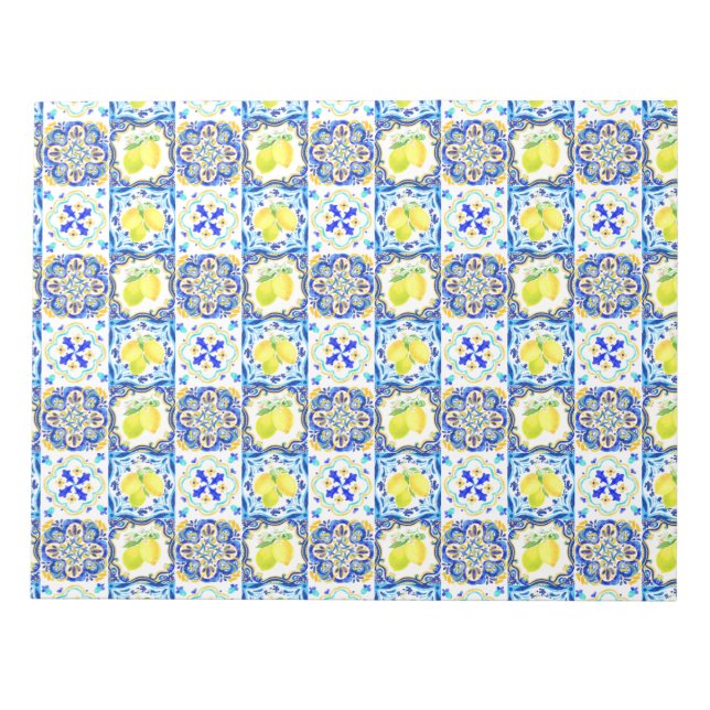 Bloc De Notas Baldosas de limón mediterráneas Majolica (Frente)