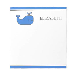 Bloc De Notas Ballena Azul Elegante Personalizada