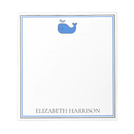 Bloc De Notas Ballena Azul Elegante Personalizada