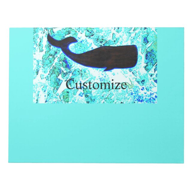 Bloc De Notas ballena negra Thunder_Cove azul (Frente)