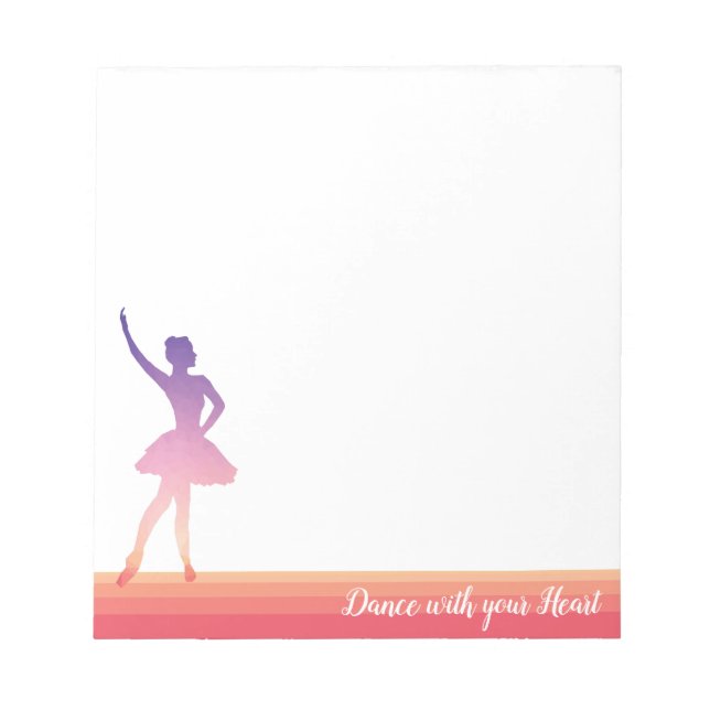 Bloc De Notas Ballerina Adolescente chica silhouette notepad (Frente)