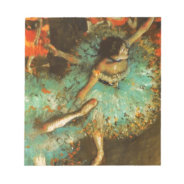 Bloc De Notas Ballerina Dance Green Dancer Edger Degas Painting (Frente)