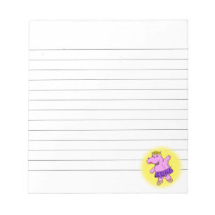 Bloc De Notas Ballerina Hippo Con Tutu Lined