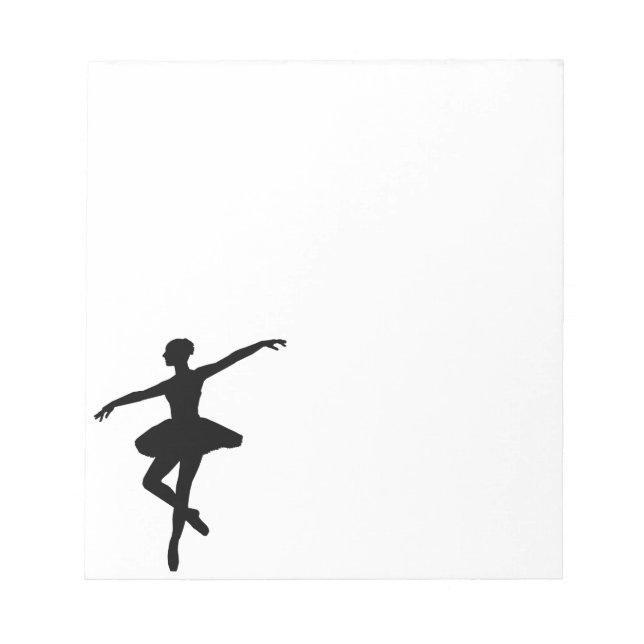 Bloc De Notas Ballet simple Ballerina Blanca Negra (Frente)