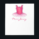 Bloc De Notas Ballet Tutu Teacher de Danza Personalizado Notepad<br><div class="desc">El Notepad presenta un ilustracion original de un ballet rosado. Simplemente personaliza con el nombre de tu profesor de baile favorito para un regalo único.</div>