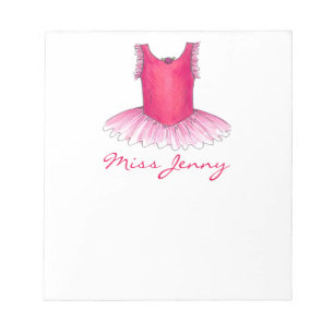 Bloc De Notas Ballet Tutu Teacher de Danza Personalizado Notepad