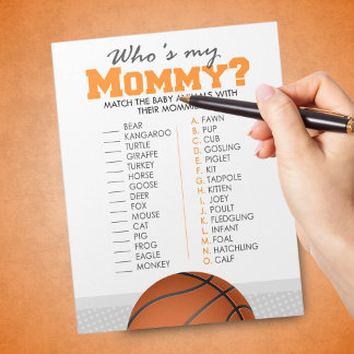 Bloc De Notas Baloncesto ¿Quién es mi Mamá? Juego de Shower de A