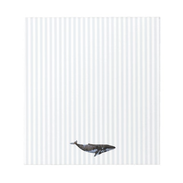 Bloc De Notas Banda náutica de ballena azul (Frente)