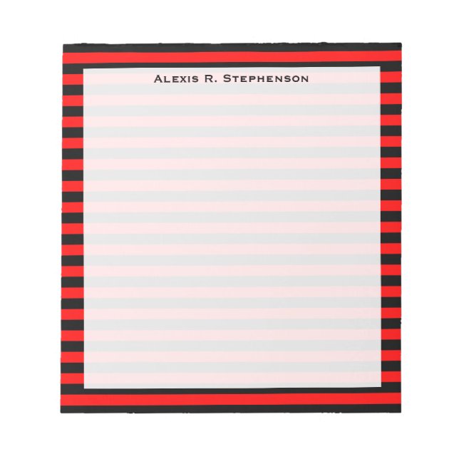 Bloc De Notas Banda negra y roja monograma (Frente)