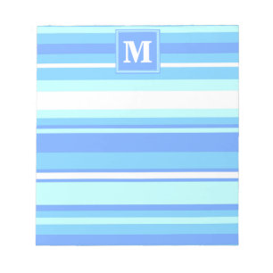 Bloc De Notas Bandas azules del cielo monogramo